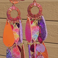 Jeanette - Pink Multicolored Chandelier Earrings