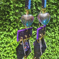 Crystal - Blue Heart Diamond Chandelier Earrings