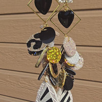 Caroline - Neutral Heary Chandelier Earrings