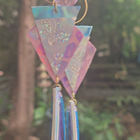 Caroline - Pastel Iridescent Geometric Long Dangle Earrings