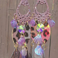 Iris - Brown Animal Print Dangle Earrings