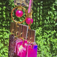 Leslie - Pink Fringe Earrings