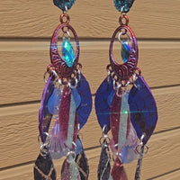Diane - Blue Chandelier Dangle Earrings