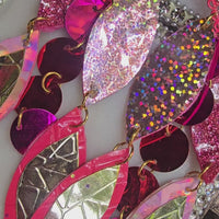 Karla - Hot Pink Iridescent Dangle Earrings