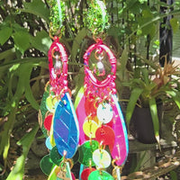 Kathy - Bright Multicolored Layered Earrings