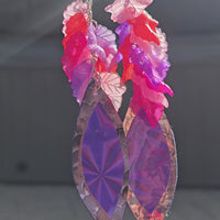 Anya - Purple Pink Leaf Teardrop Chandelier Earrings