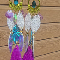 Samantha - Purple Multicolored Dangle Earrings