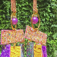 Hope - Multicolored Fringe Glittery Earrings