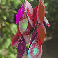 Amanda - Hot Pink Multicolored Teardrop Chandelier Earrings