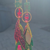 Gigi - Red Green Teardrop Earrings