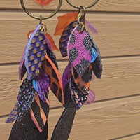 Raquel - Purple Orange Heart Dangle Earrings
