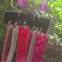 Hannah - Red Glittery Fringe Earrings
