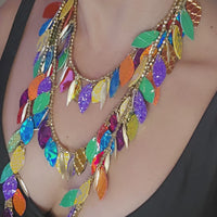 Polina - Rainbow Colored Layered Statement Necklace
