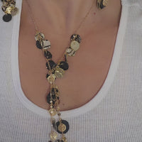 Anne - Black Gold Seashell Layered Necklace