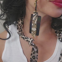 Mallory - Animal Print Scarf Eyewear Chain