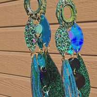 Susan - Blue Green Dangle Earrings